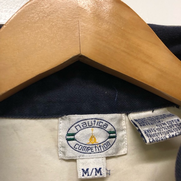 Men's Cream Jacket with Navy Collar - Picture 2 of 8